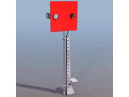 Railway station traditional mechanical signal 3d preview