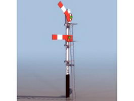 Railway semaphore stop signal 3d preview