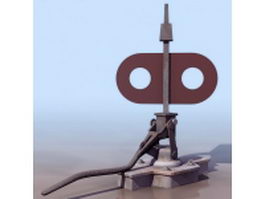 Railroad switch indicate signal 3d model preview