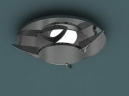 Polished chrome ceiling lamp 3d model preview