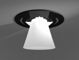 Simple-style glass ceiling lamp 3d model preview
