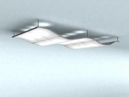 Glass square modern ceiling lamp 3d model preview