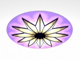 Stained glass ceiling lamp 3d model preview