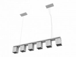 6 light hanging lamp 3d model preview