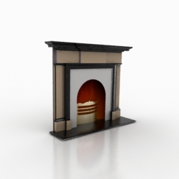 Reinforced concrete fireplace 3d rendering