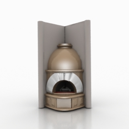 Freestanding corner fireplace 3d rendering