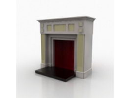Concrete masonry fireplace 3d model preview