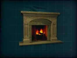 Ancient stone fireplace 3d model preview
