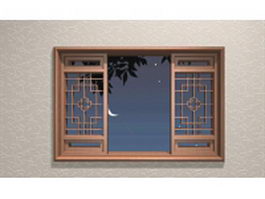 Chinese antique window lattice 3d model preview