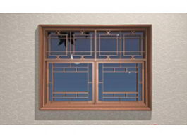 Chinese antique lattice window 3d model preview
