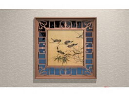 Chinese traditional lattice window 3d model preview