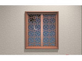 Ancient Chinese latticework window 3d model preview