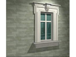 Gypsum decorative fixed window 3d model preview