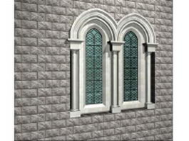Arch top fixed window with lattice 3d model preview