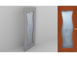 Glazed and wood door 3d model preview