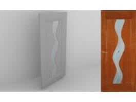 Art glass flush door 3d model preview