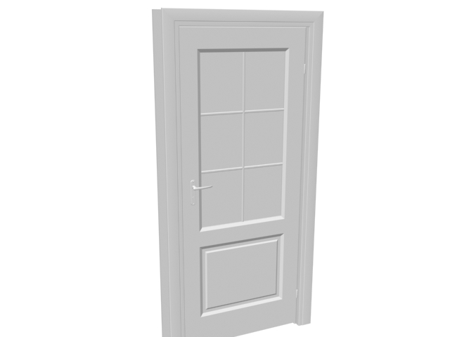 Half-glazed hinged door 3d rendering