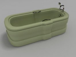 Taps mounted classic bathtub 3d model preview