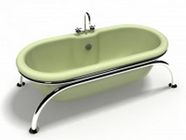 Chrome legs double ended tub 3d model preview