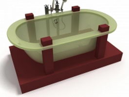Free-standing fiberglass bathtub 3d model preview