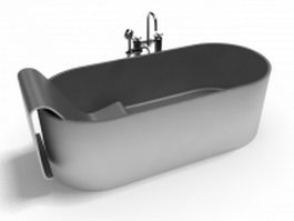 Steel pedestal bathtub 3d model preview