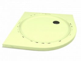 Corner flat shower tray 3d preview