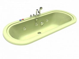 Taps mounted whirlpool bathtub 3d model preview