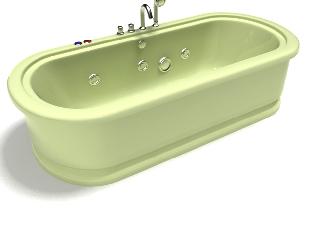 Pedestal whirlpool bathtub 3d rendering