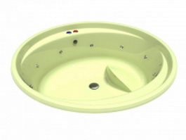 Round massage spa tub 3d model preview