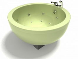 Free-standing round whirlpool tub 3d model preview