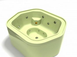 Air jet whirlpool bathtub 3d model preview
