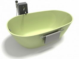 Pedestal slipper tub 3d model preview