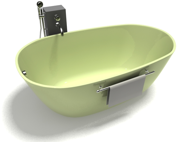 Pedestal slipper tub 3d rendering