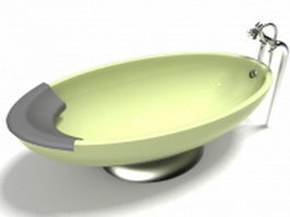 Free-standing boat shaped bathtub 3d model preview