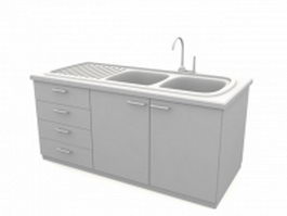 Kitchen cabinet sink 3d model preview