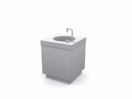Single bowl kitchen cabinet sink 3d model preview