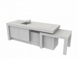 Kitchen table sink 3d model preview