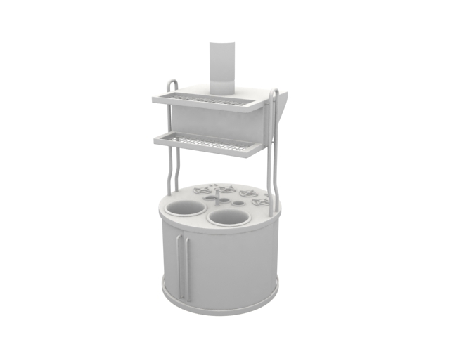 Round charcoal stove 3d rendering