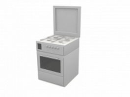 Gas stove with oven 3d model preview