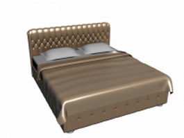 Double size mattress bed 3d model preview