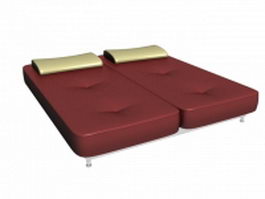 Metal frame platform bed 3d model preview