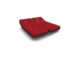 Red day bed 3d preview