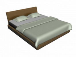 Double size platform bed 3d model preview