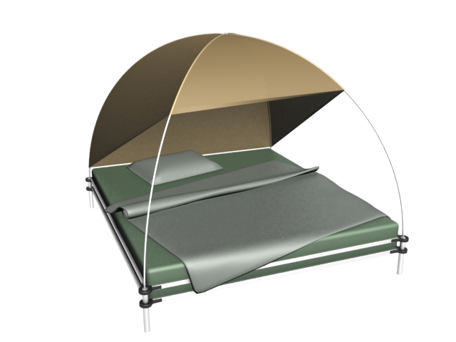 Outdoor tent bed 3d rendering