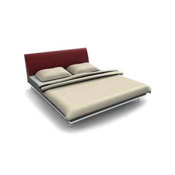 Modern metal platform bed 3d rendering