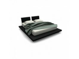 Ikea black platform bed 3d model preview