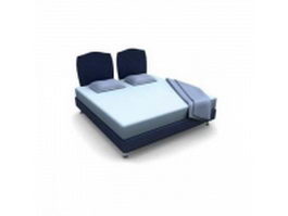 Blue platform bed 3d model preview