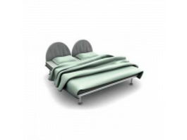 Modern backrest platform bed 3d model preview