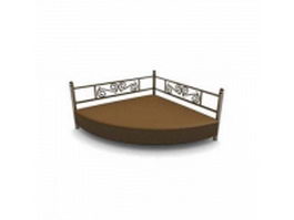 Corner metal bed 3d model preview
