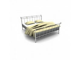 Kingsize metal bed 3d model preview